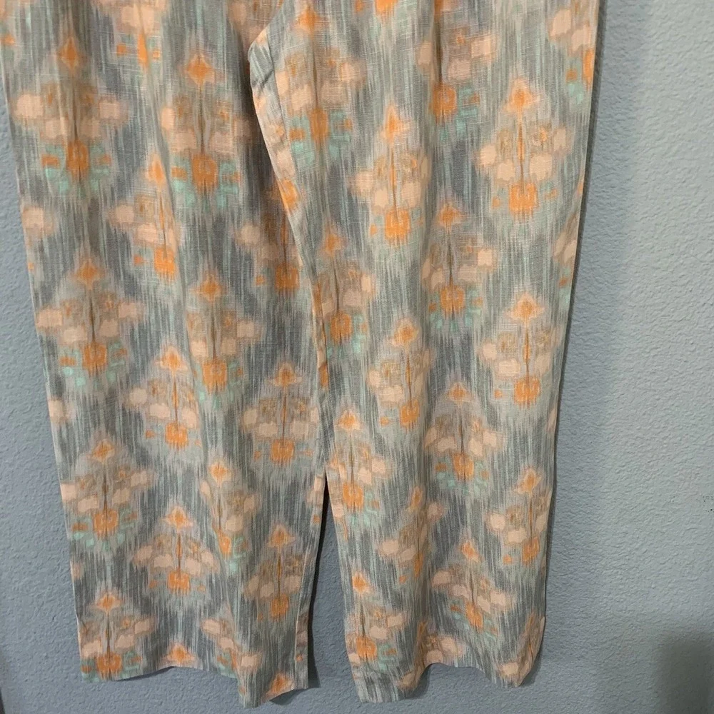 Zara New Flowy High Waist Wide Leg‎ Printed Pants with Self Belt Size L 8372/115